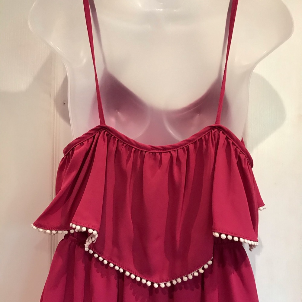 Magenta Mini Dress Sz 8 - 10 Medium NWT 
w/White Cotton Ball Tassels - Picture 9 of 16